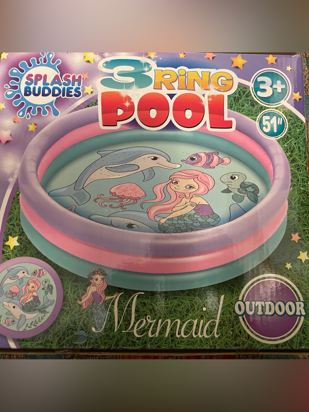 Mermaid 3-Ring Pool - Pink, Purple, Teal